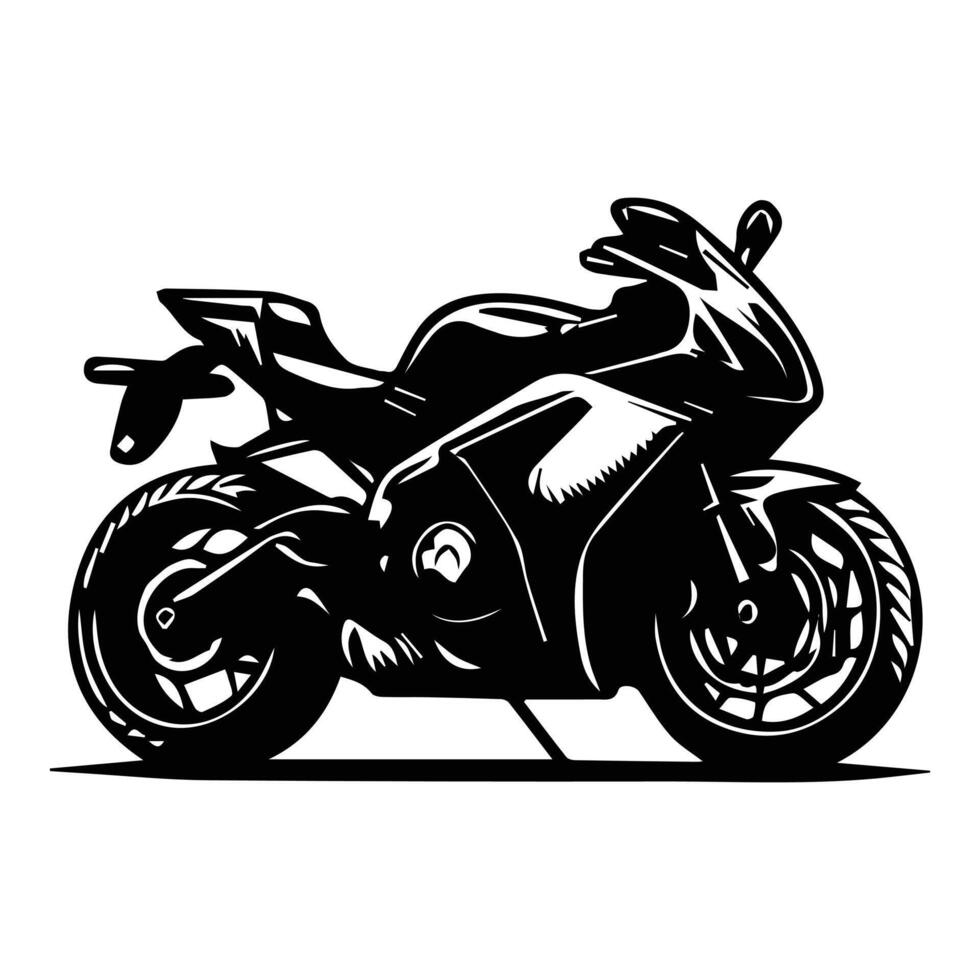 drucken schwarz und Weiß moderner Motorrad Illustration vektor