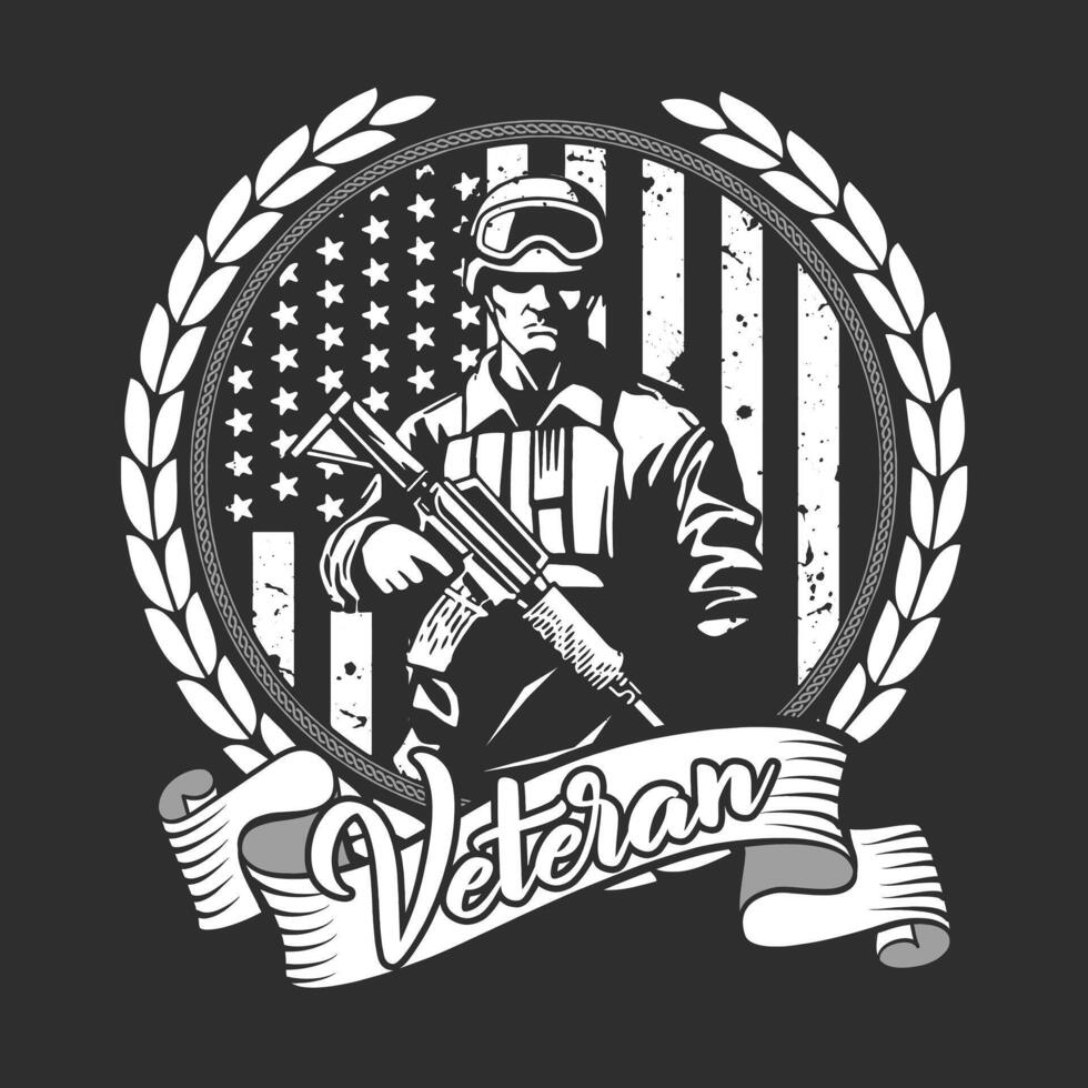 veteran t-shirt design vektor