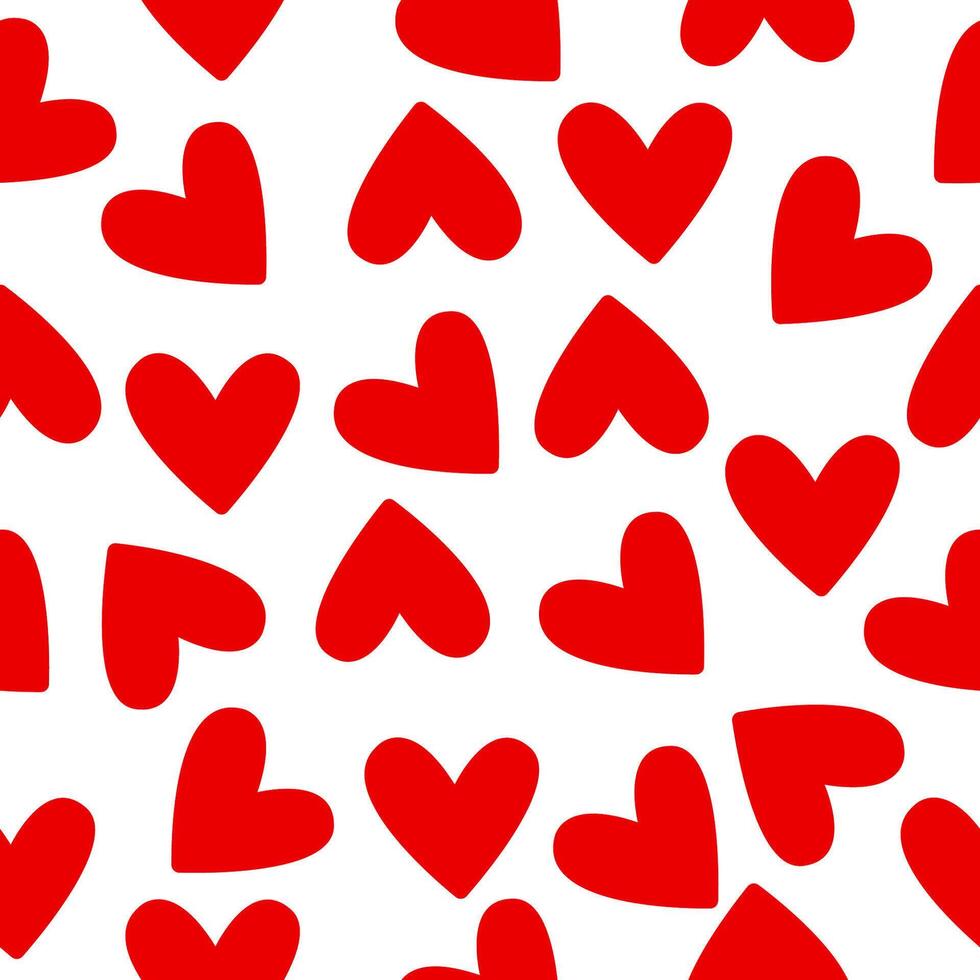 röd kärlek hjärtan sömlös mönster illustration. söt romantisk vit hjärta skriva ut bakgrund. hjärtans dag. vektor design