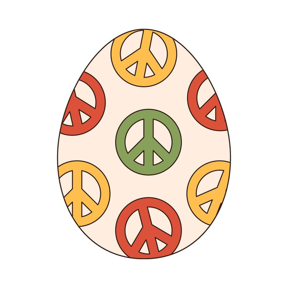 pece Ei retro groovig Symbol. glücklich Ostern eben Vektor Illustration Symbol