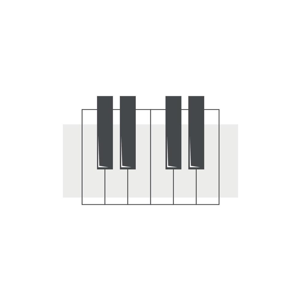 vektor logotyp piano design platt enkel rader.