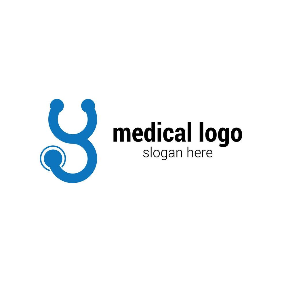 Vektor Gesundheit Logo Initialen Brief y Stethoskop Design.