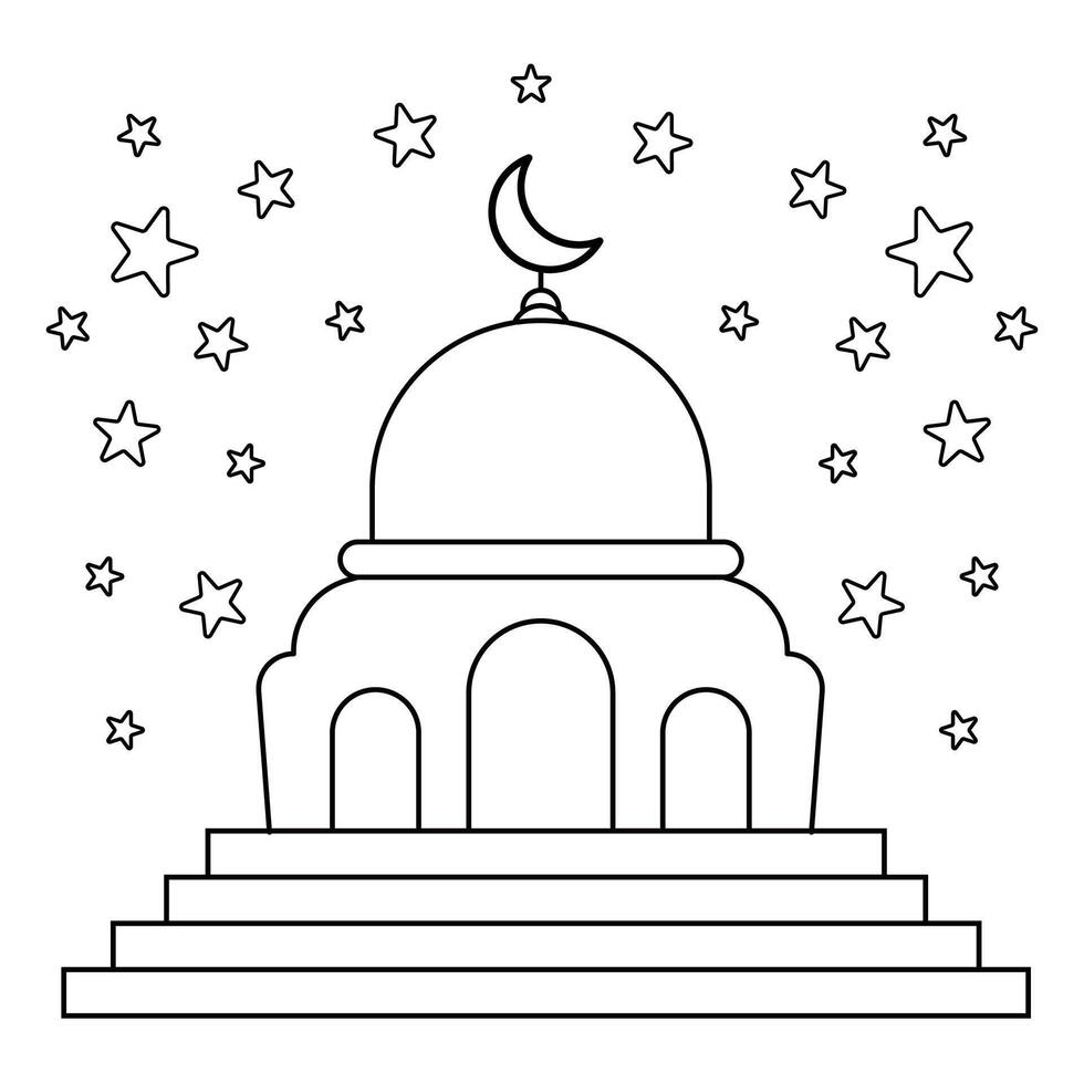 islamic moské vektor design illustration, masjid vektor