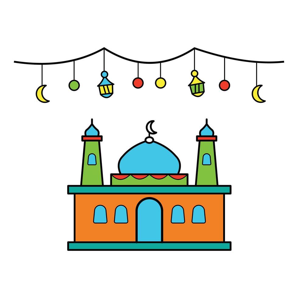 islamisch Moschee Vektor Design Illustration, Masjid Vektor