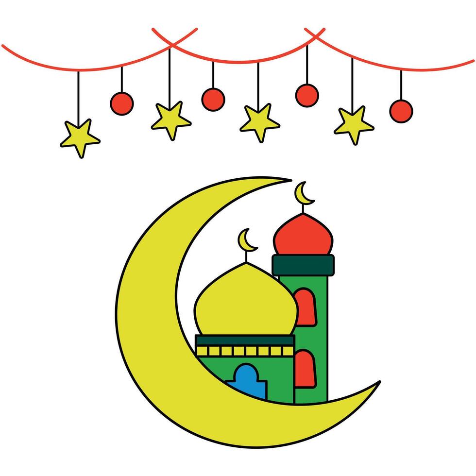 islamic moské vektor design illustration, masjid vektor