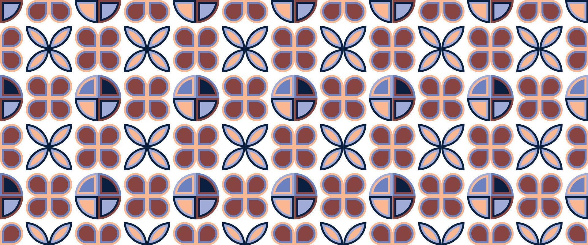 geometrisch Muster Vektor Hintergrund mit skandinavisch abstrakt Farbe oder schweizerisch Geometrie druckt von Rechtecke, Quadrate und Kreise gestalten Design