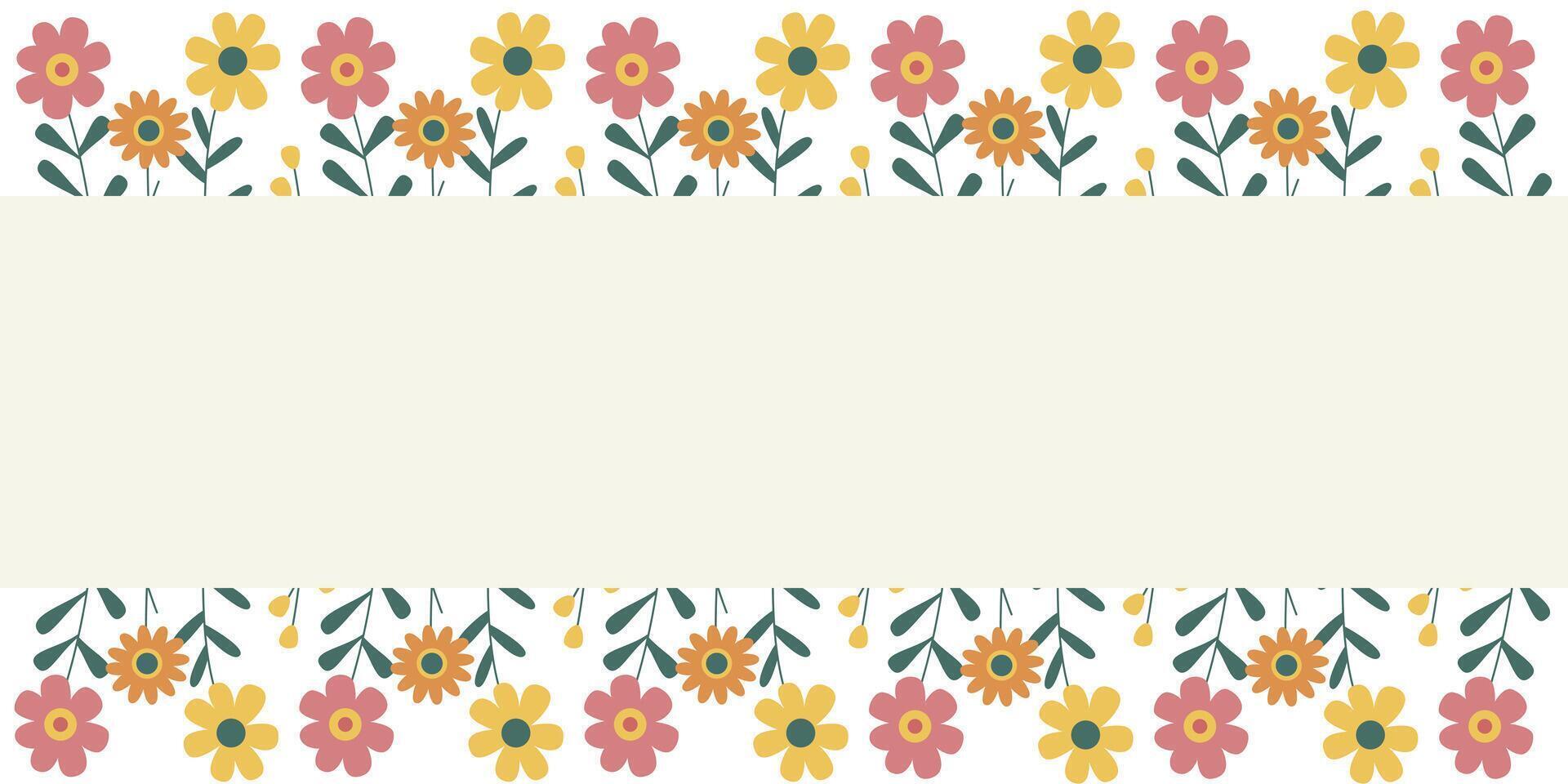 Hintergrund mit wild Frühling Blumen. Vektor Illustration.