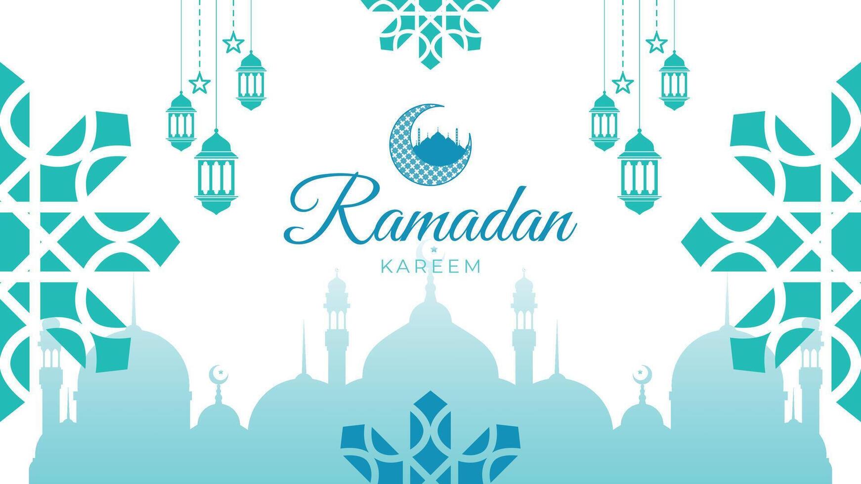 Ramadan kareem Hintergrund. islamisch Arabisch Grün Luxus Hintergrund mit geometrisch Muster und schön Ornament vektor