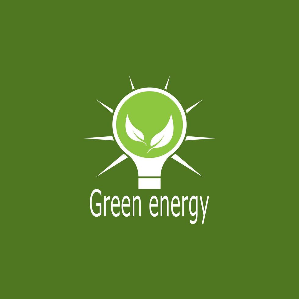 sauber Energie Öko Grün Blatt Vektor Illustration
