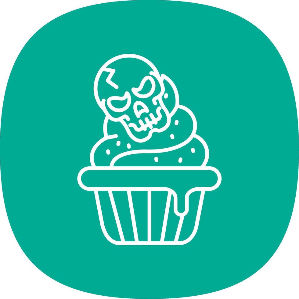 Cupcake Linie Kurve Symbol vektor