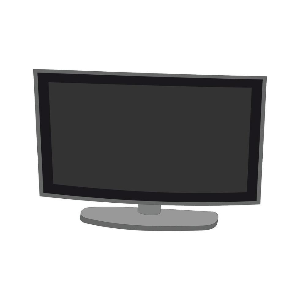 Vektor Bild von ein eben schwarz Fernseher auf ein Stand