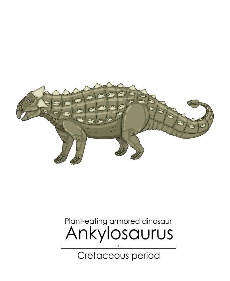 ankylosaurus, en cretaceous period växtätande armerad dinosaurie. vektor