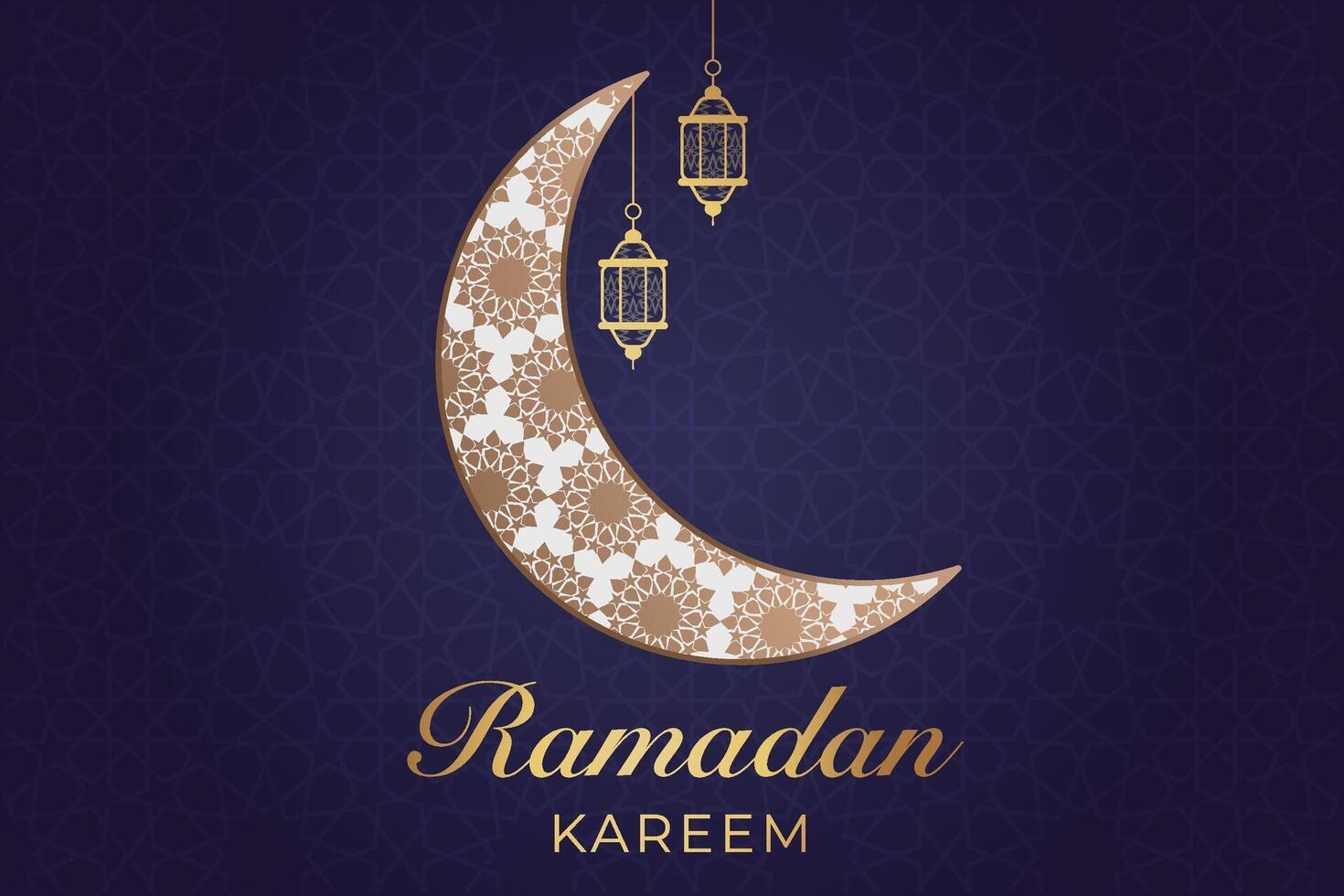 Ramadan, eid al-fitr, islamisch Kalender Hintergrund Gruß Karte mit Halbmond Mond Dekoration vektor