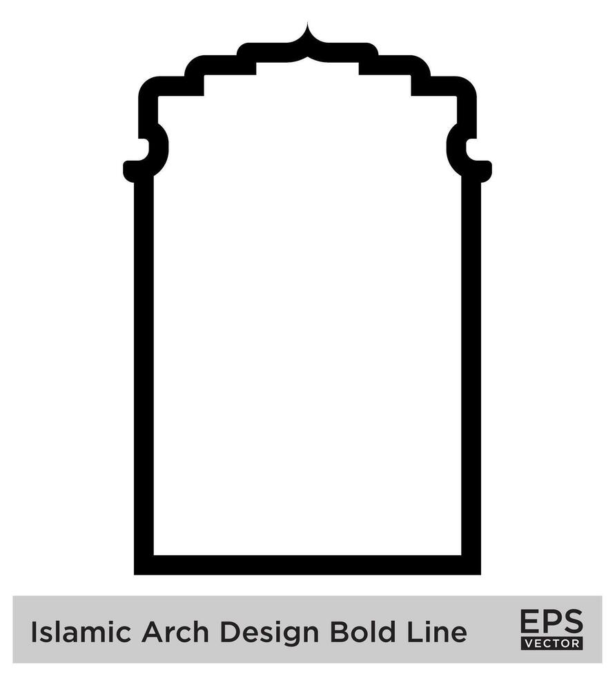 islamic båge design djärv linje översikt linjär svart stroke silhuetter design piktogram symbol visuell illustration vektor