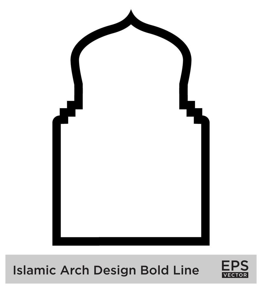 islamic båge design djärv linje översikt linjär svart stroke silhuetter design piktogram symbol visuell illustration vektor