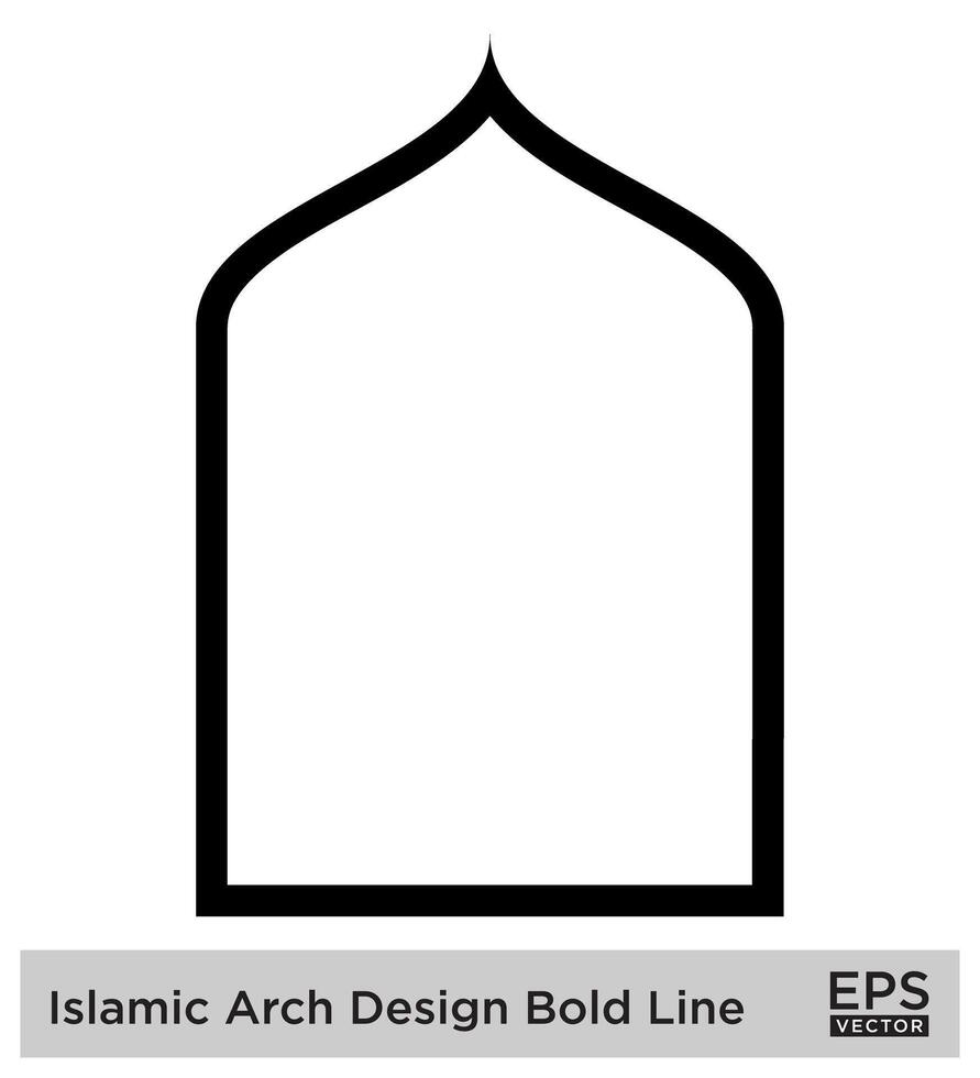 islamic båge design djärv linje översikt linjär svart stroke silhuetter design piktogram symbol visuell illustration vektor