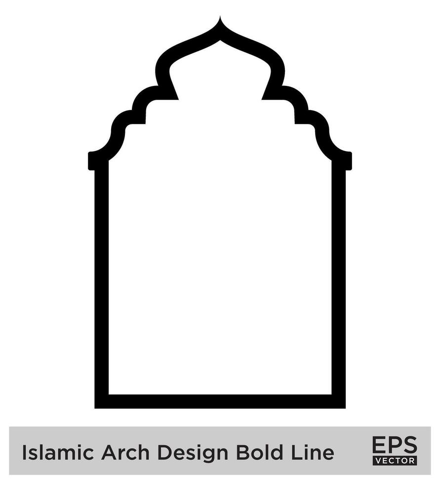 islamic båge design djärv linje översikt linjär svart stroke silhuetter design piktogram symbol visuell illustration vektor