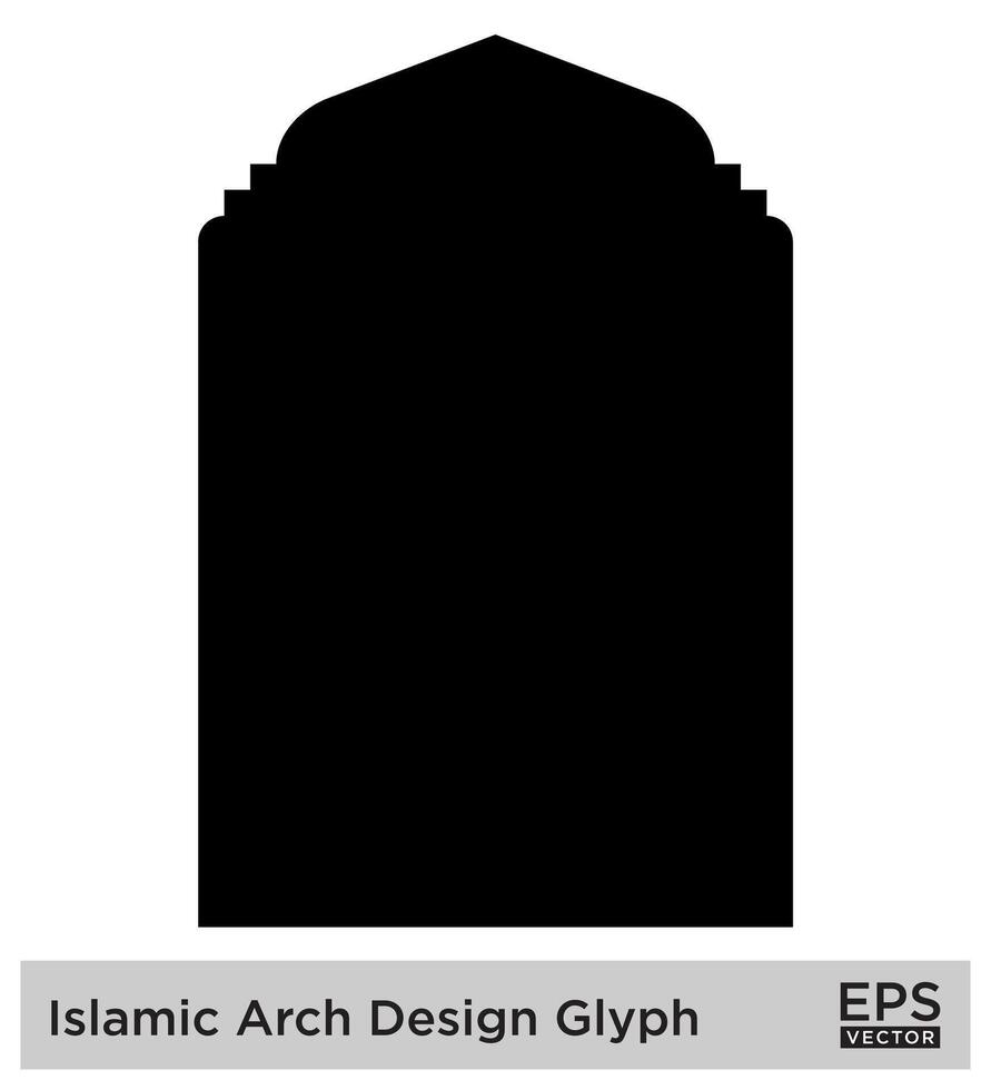 islamisch Bogen Design Glyphe schwarz gefüllt Silhouetten Design Piktogramm Symbol visuell Illustration vektor