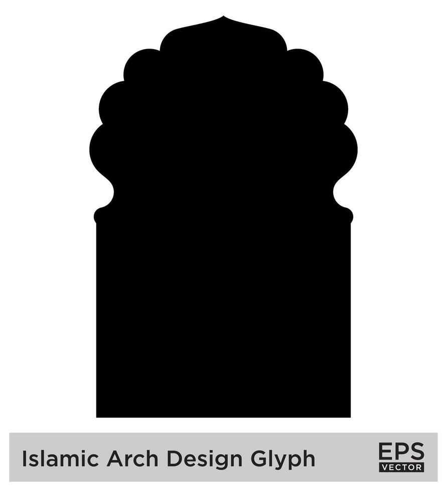 islamic båge design glyf svart fylld silhuetter design piktogram symbol visuell illustration vektor