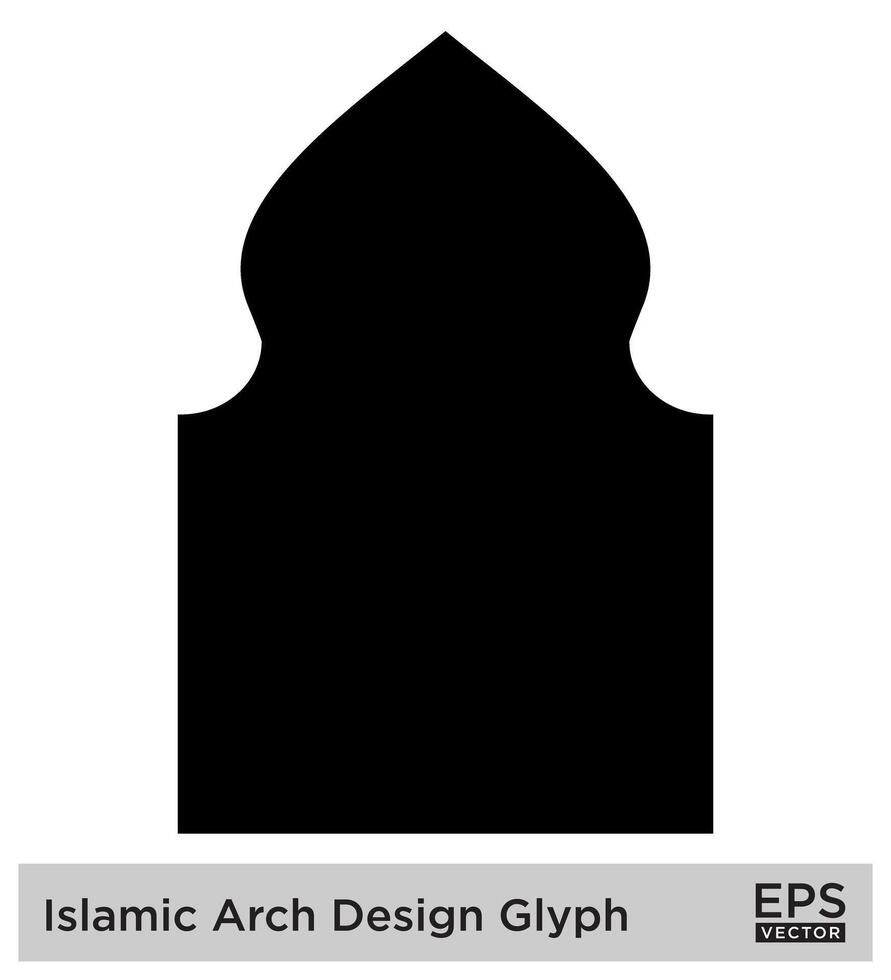 islamic båge design glyf svart fylld silhuetter design piktogram symbol visuell illustration vektor