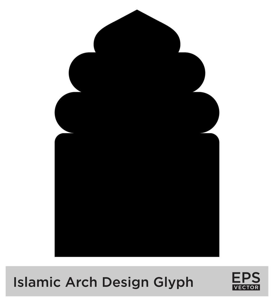 islamic båge design glyf svart fylld silhuetter design piktogram symbol visuell illustration vektor