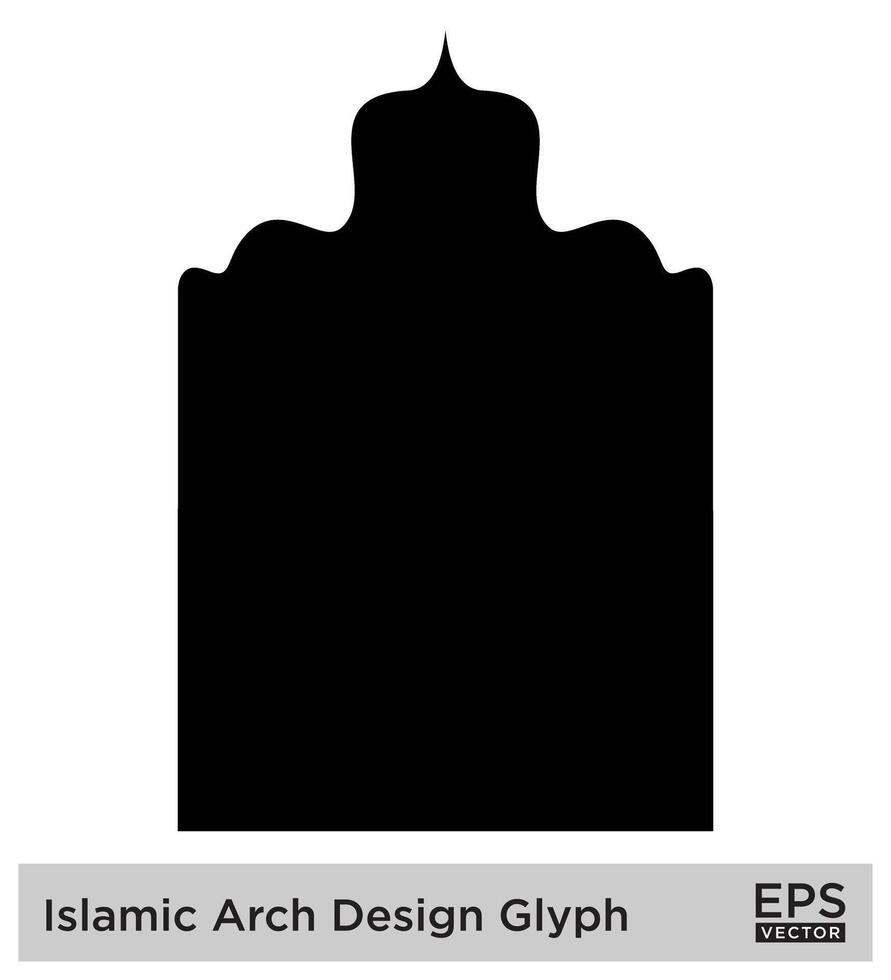 islamic båge design glyf svart fylld silhuetter design piktogram symbol visuell illustration vektor