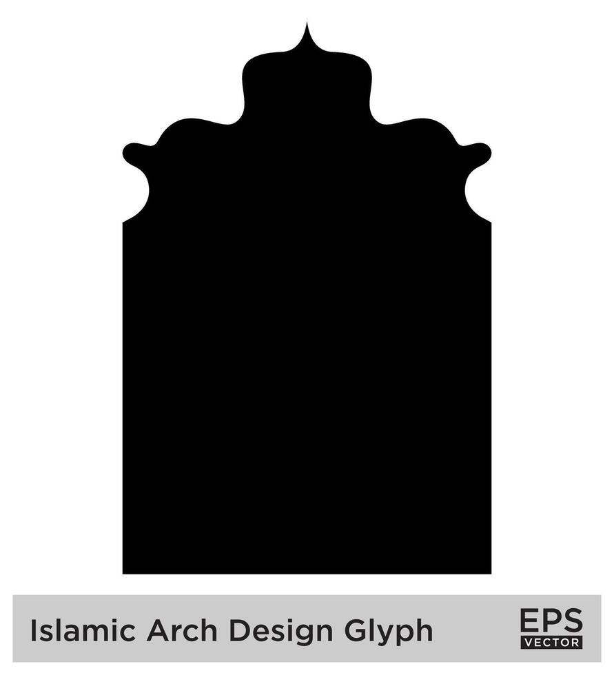 islamic båge design glyf svart fylld silhuetter design piktogram symbol visuell illustration vektor