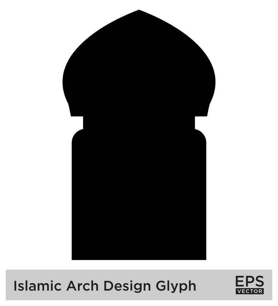 islamisch Bogen Design Glyphe schwarz gefüllt Silhouetten Design Piktogramm Symbol visuell Illustration vektor