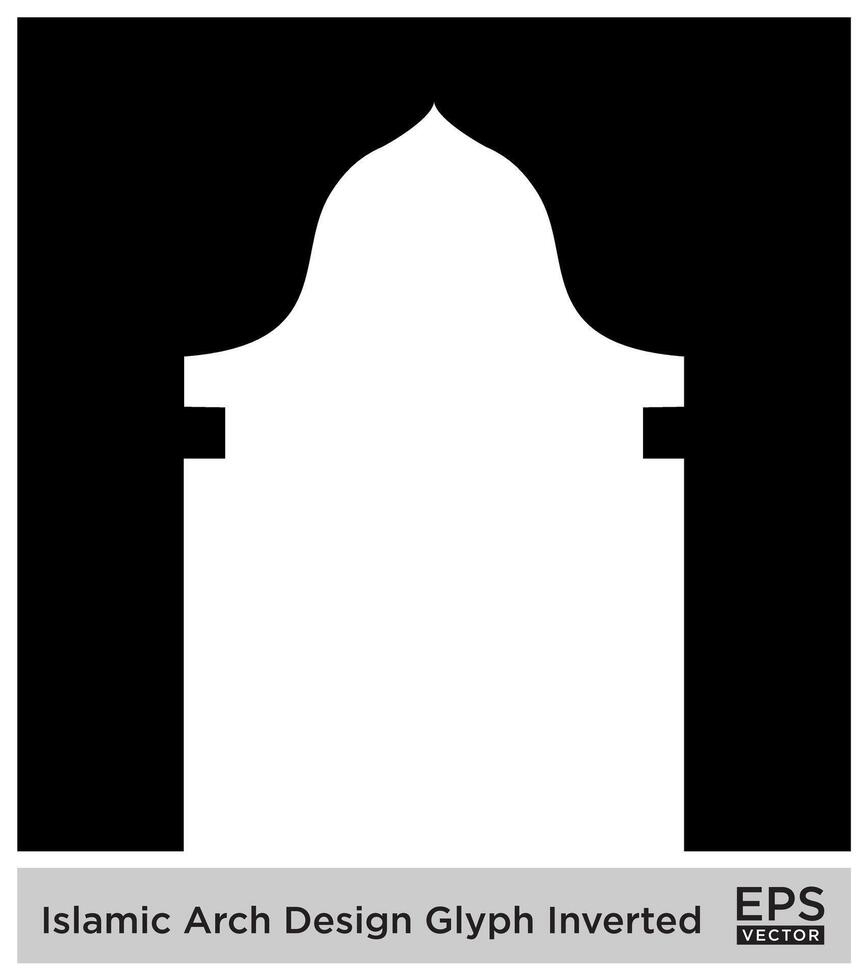 islamic båge design glyf omvänd svart fylld silhuetter design piktogram symbol visuell illustration vektor