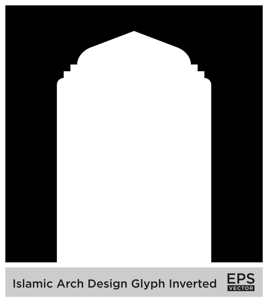 islamic båge design glyf omvänd svart fylld silhuetter design piktogram symbol visuell illustration vektor