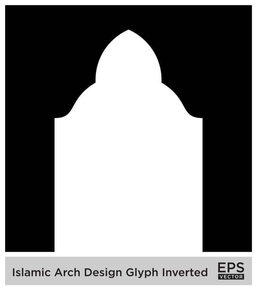 islamic båge design glyf omvänd svart fylld silhuetter design piktogram symbol visuell illustration vektor