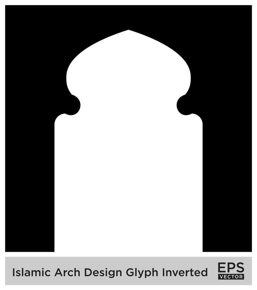 islamisch Bogen Design Glyphe invertiert schwarz gefüllt Silhouetten Design Piktogramm Symbol visuell Illustration vektor