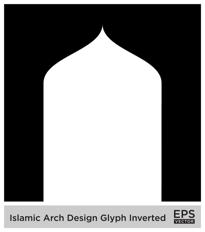 islamisch Bogen Design Glyphe invertiert schwarz gefüllt Silhouetten Design Piktogramm Symbol visuell Illustration vektor