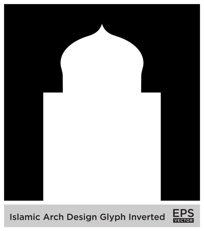 islamic båge design glyf omvänd svart fylld silhuetter design piktogram symbol visuell illustration vektor