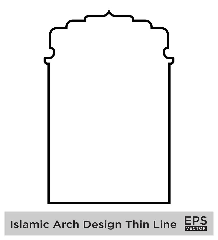 islamic båge design tunn linje svart stroke silhuetter design piktogram symbol visuell illustration vektor