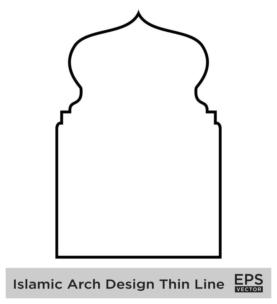 islamisch Bogen Design dünn Linie schwarz Schlaganfall Silhouetten Design Piktogramm Symbol visuell Illustration vektor