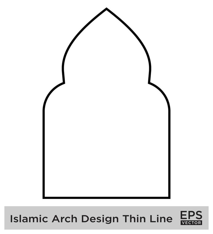 islamic båge design tunn linje svart stroke silhuetter design piktogram symbol visuell illustration vektor