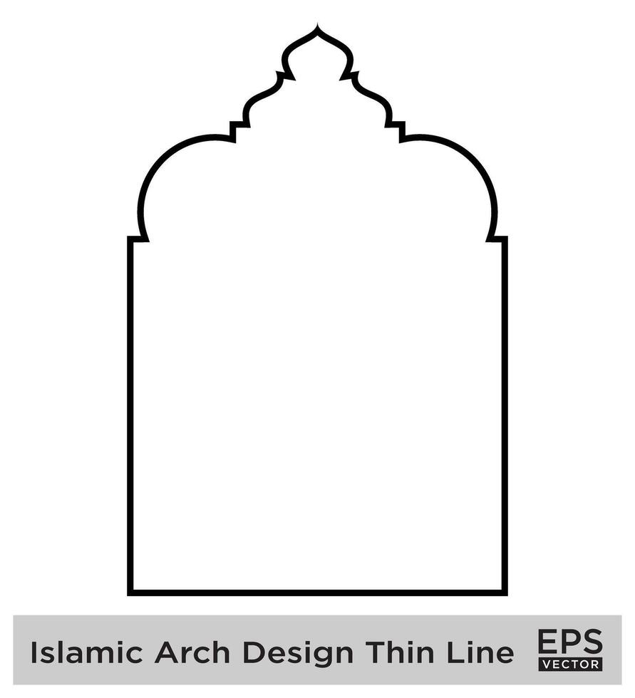 islamisch Bogen Design dünn Linie schwarz Schlaganfall Silhouetten Design Piktogramm Symbol visuell Illustration vektor