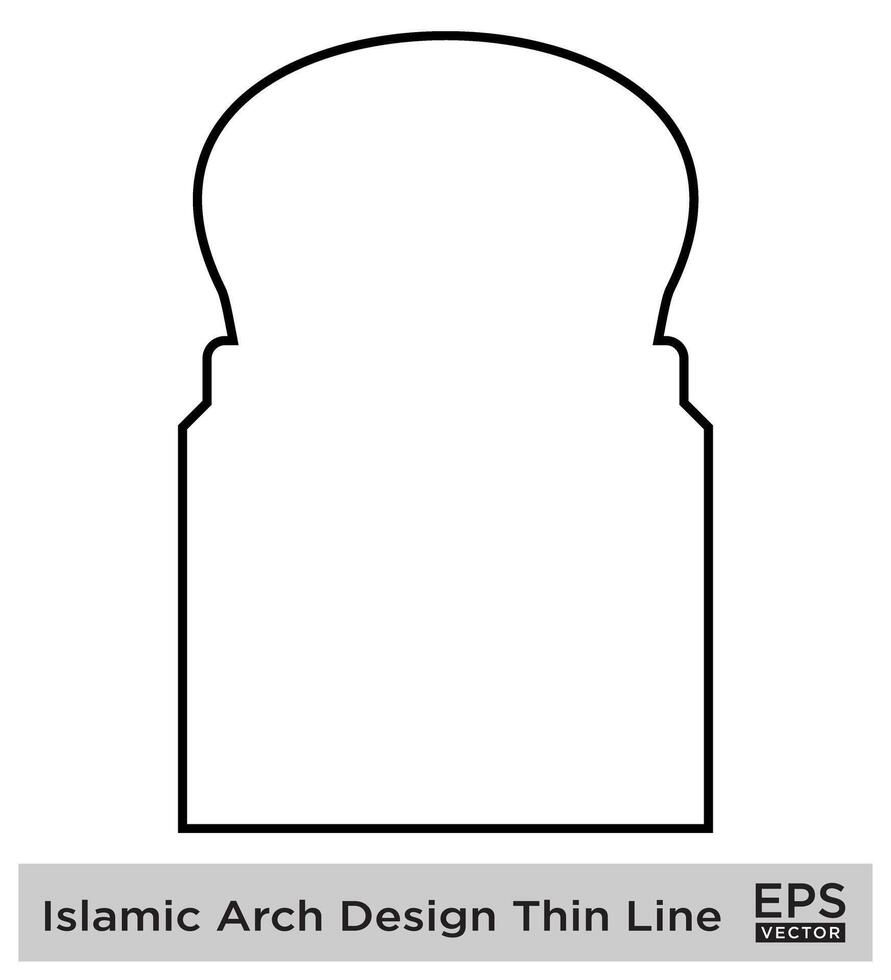 islamic båge design tunn linje svart stroke silhuetter design piktogram symbol visuell illustration vektor
