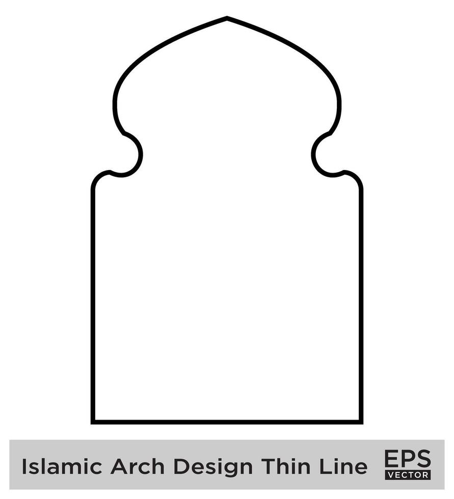 islamisch Bogen Design dünn Linie schwarz Schlaganfall Silhouetten Design Piktogramm Symbol visuell Illustration vektor