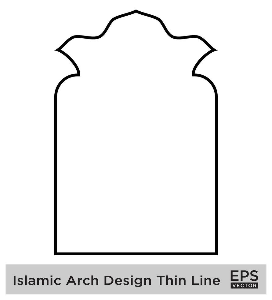 islamic båge design djärv linje översikt linjär svart stroke silhuetter design piktogram symbol visuell illustration vektor