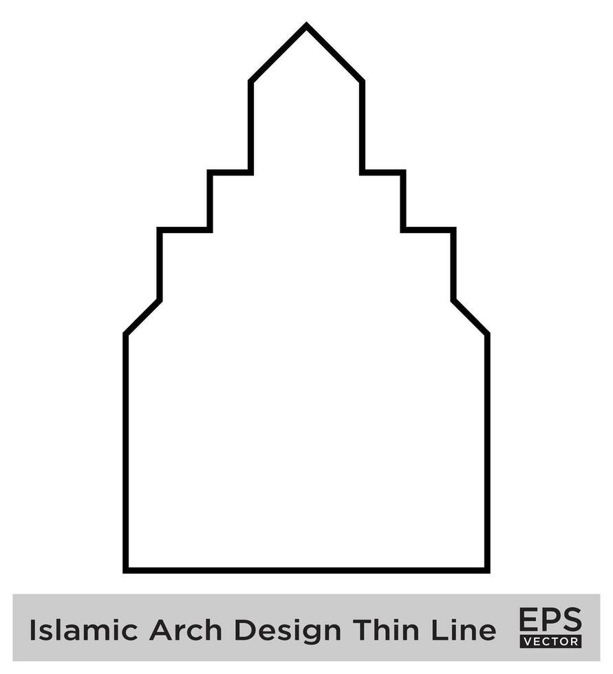 islamic båge design tunn linje svart stroke silhuetter design piktogram symbol visuell illustration vektor