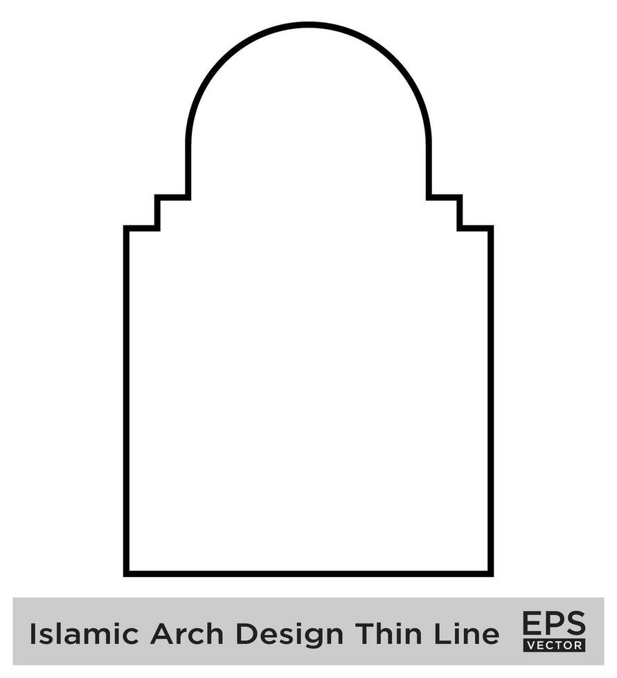 islamisch Bogen Design Fett gedruckt Linie Gliederung linear schwarz Schlaganfall Silhouetten Design Piktogramm Symbol visuell Illustration vektor