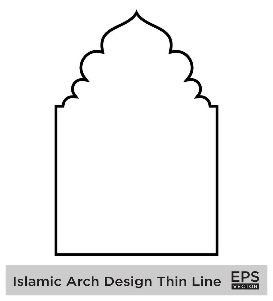 islamic båge design djärv linje översikt linjär svart stroke silhuetter design piktogram symbol visuell illustration vektor