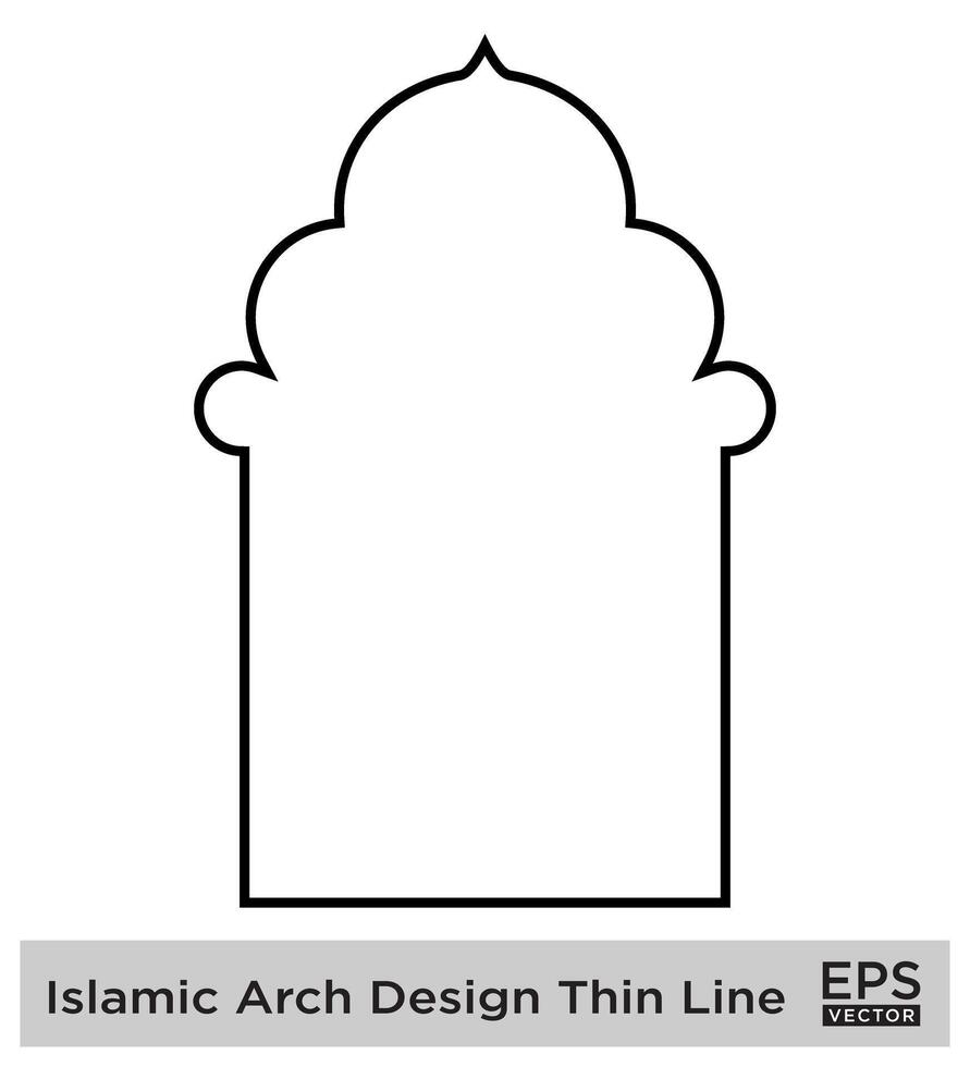 islamic båge design djärv linje översikt linjär svart stroke silhuetter design piktogram symbol visuell illustration vektor