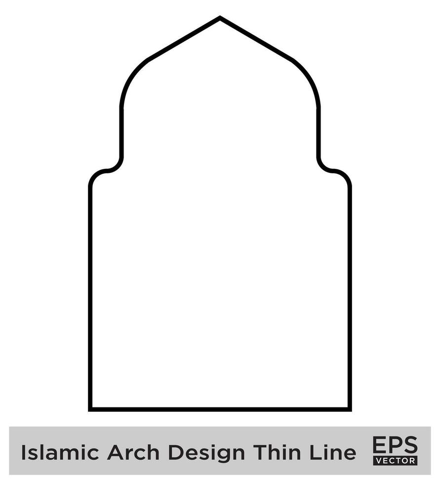 islamic båge design djärv linje översikt linjär svart stroke silhuetter design piktogram symbol visuell illustration vektor