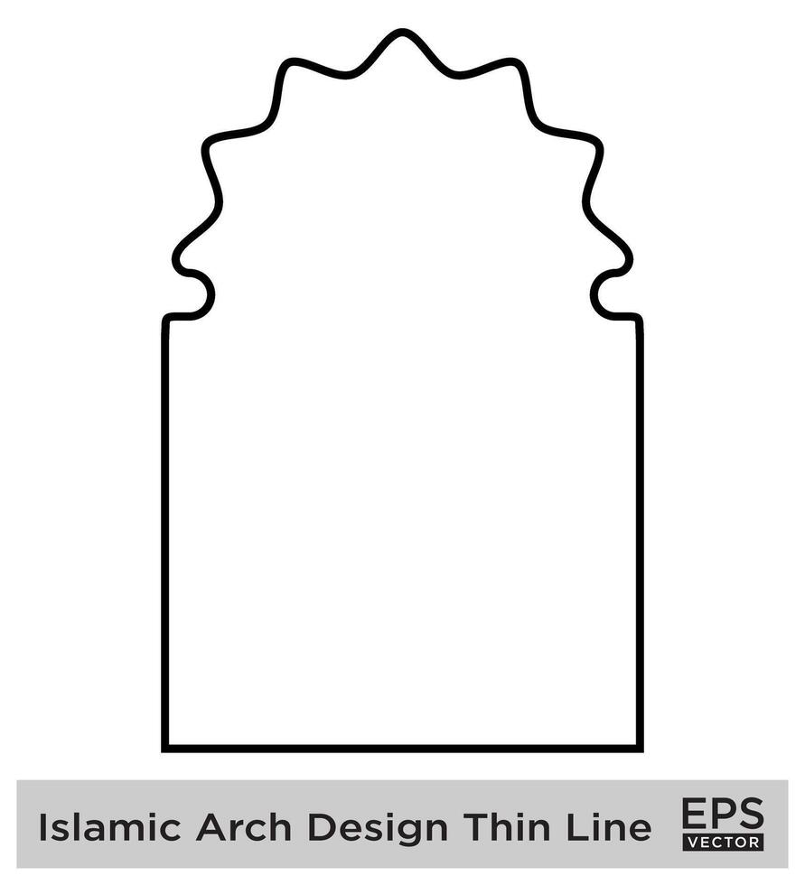 islamic båge design djärv linje översikt linjär svart stroke silhuetter design piktogram symbol visuell illustration vektor