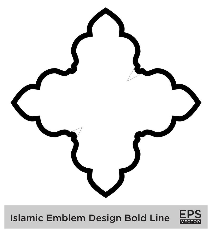 islamisch amblem Design Fett gedruckt Linie schwarz Schlaganfall Silhouetten Design Piktogramm Symbol visuell Illustration vektor