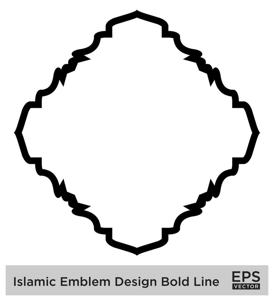 islamisch amblem Design Fett gedruckt Linie schwarz Schlaganfall Silhouetten Design Piktogramm Symbol visuell Illustration vektor