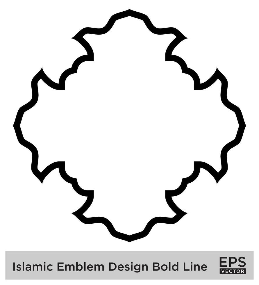 islamic amblem design djärv linje svart stroke silhuetter design piktogram symbol visuell illustration vektor